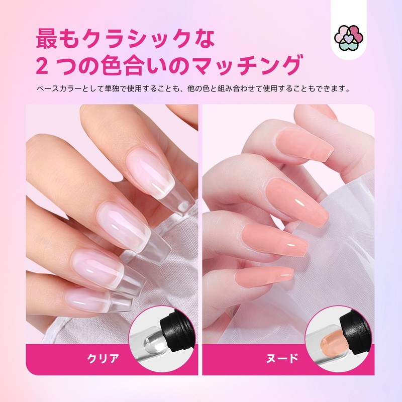 Saviland Poly Gel Nail Kit - Clear Nude Poly Nail