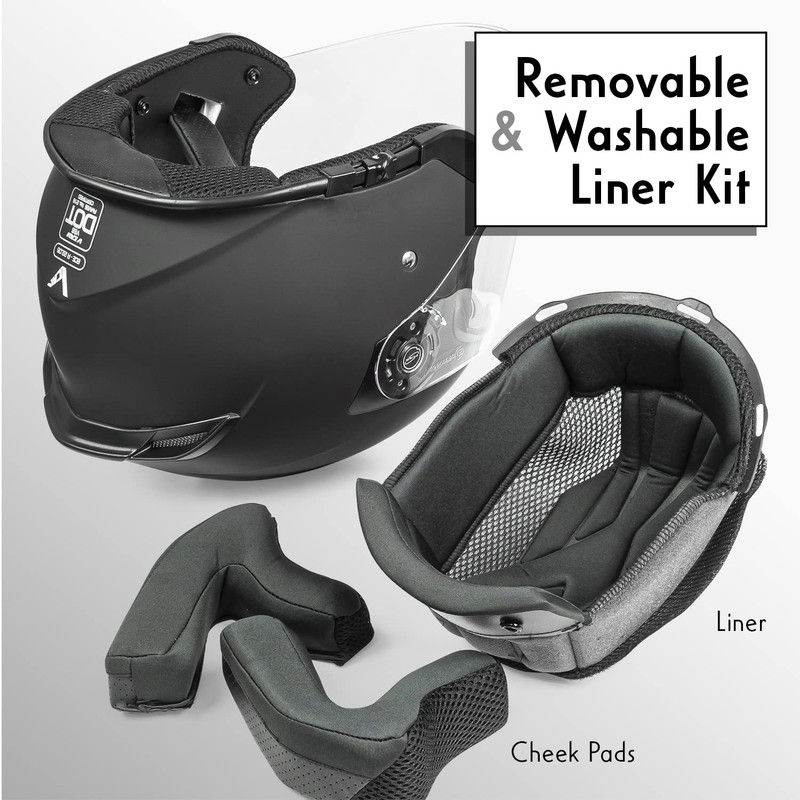 VCAN V88 3/4 Open Face Motorcycle Scooter Helmet ECE &