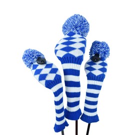 Hauni Stripes Knitted Golf Club Head Covers 3 Piece Set 1 3 5 Driver and Fairway HeadCovers Fits 460cc Drivers…