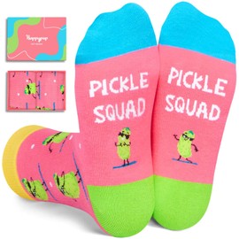 HAPPYPOP Cute Socks for Kids - Funny Pickle Gifts for Girls Boys 7-9 Years Old, Novelty Crazy Silly Food Socks