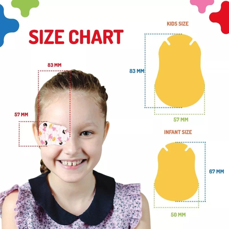 OPTHOPACT KIDS Parches Para Ojos Niñas Con Diseños Sin Látex