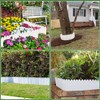 10.6" H White Garden Edging Borders, 10Pcs Plastic Garden Landscape