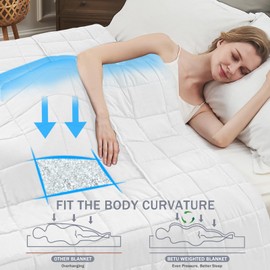 Weighted Blanket for Adults 15lbs, 48"x72" Twin Size Cooling Heavy Blanket for 130-220lbs with Premium Glass Beads, Soft Thick Big Blankets for All-Season Sleeping Comfort Breathable, White