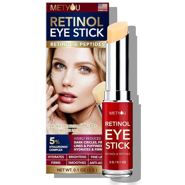 Metyou Retinol Eye Stick,Cooling&Brightening Cream Firms & Hydrates for Dark