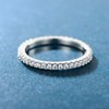 MDFUN 14K White Gold Plated Cubic Zirconia Eternity Ring for