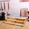 Wisebom 3-Tier Spice Rack Spice Holder Bamboo Extendable Practical Spice