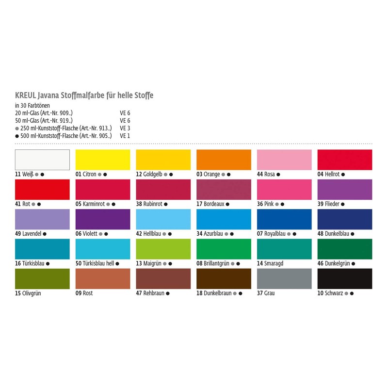 Javana Tex Sunny Fabric Paint 500 ml in Plastic Bottle