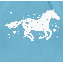 Shirtracer - Gym Bag Backpack - Horse with Hearts - Horse Rider Horse Lover Gift Horse Girl, 02 Light Blue