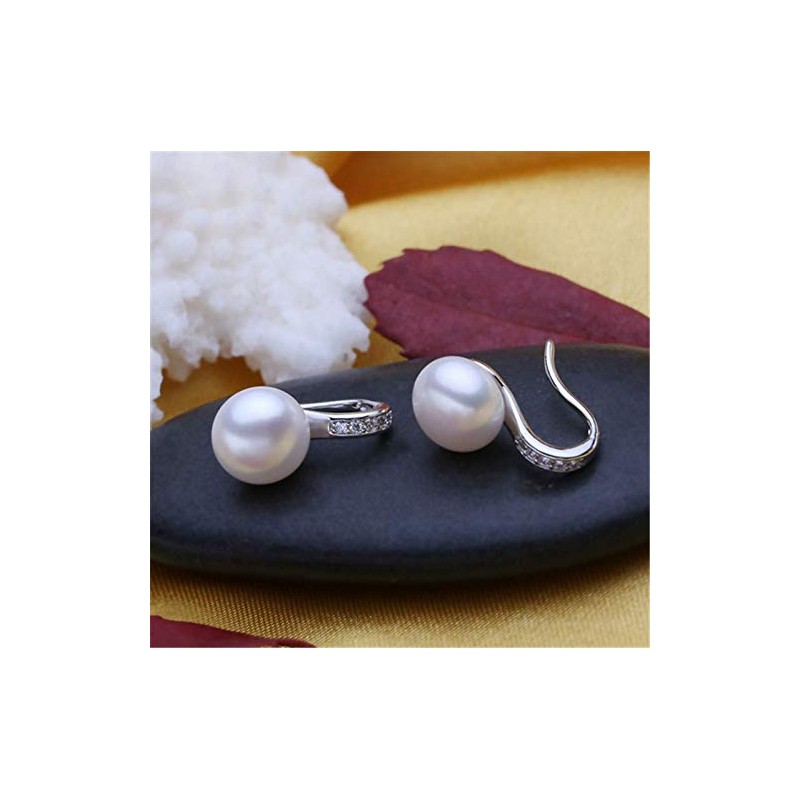 TreasureBay 925 Sterling Silver Freshwater Pearl Earrings