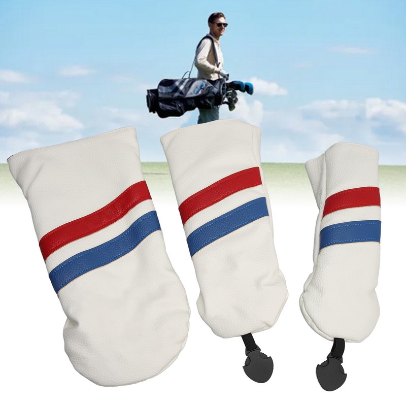 3PCS Golf Club Head Cover for Driver Fairway Woods Headcovers