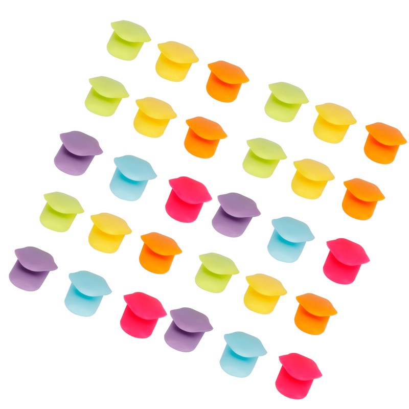 5Set Drink Markers Innovative Tongue Shape Silicone Wine Glass Cup
