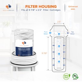 Aquaboon Whole House 1 Micron String Wound Water Filter 10 x 2.5 Cartridge for Well Water Filter Replacement Compatible with WHKF-WHSW, AP110, 6-Pack