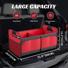 Sposuit Trunk Organizer for Car - 70L Collapsible Car Storage with 11 Pockets & Reinforced Handles, SUV Trunk Organizers for Grocery Cargo