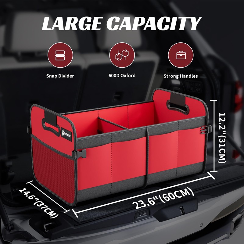 Sposuit Trunk Organizer for Car - 70L Collapsible Car Storage