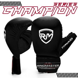 RingMaster Sports Karate Gloves Mitts Martial Arts Punch Training Sparring (Black, Small)