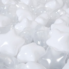 Star Ball Pit Balls Pack of 100 - Star Balls BPA&Phthalate Free Non-Toxic Crush Proof Ocean Ball Soft Plastic Balls for 1 2 3 4 5Years Toddlers Baby Kids Birthday Pool Tent Party (Star).