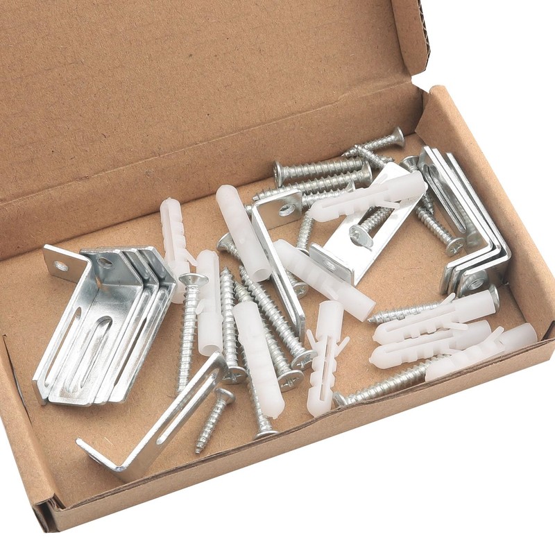 WELWIK 10PCS Whiteboard Installation Hardware Kit Hanging Right Angle Brackets