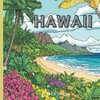 HAWAII: Hawaiian-Themed Coloring Book