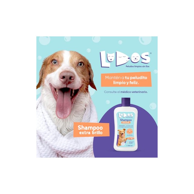 LUDOS Shampoo Extra Brillo para Perro y Gato con Extracto