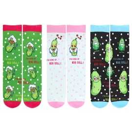 Benefeet Sox - Calcetines divertidos para mujeres y niñas, con refranes de impresión 3D, calcetines con estampado 3D, bonitos y coloridos, I Am Kind of Big Dill, Talla única