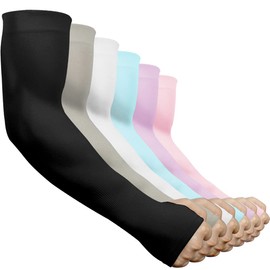 beister 6 Pairs of Sleeves Cooling Arm Warmers Cooling Arm Sleeves Tattoo Cover for Men Women