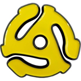 Yellow 45rpm 7" Vinyl Record Adapter Enamel Pin – Retro Music Accessory – 1.25" Diameter – Durable Enamel with Secure Backing