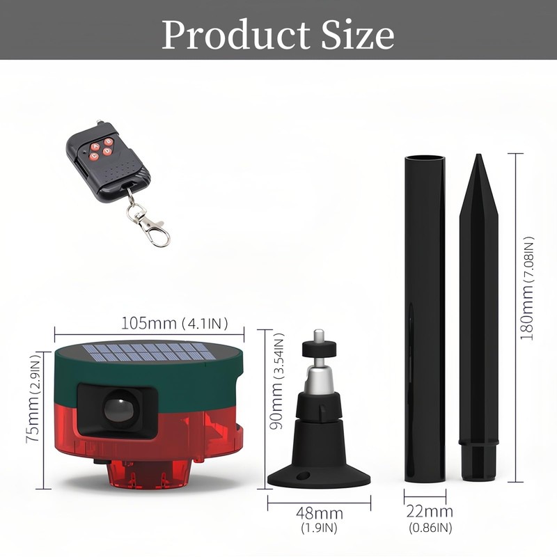 Lancoon 2 Pack Solar Motion Sensor Alarm Outdoor 360°Motion Detector
