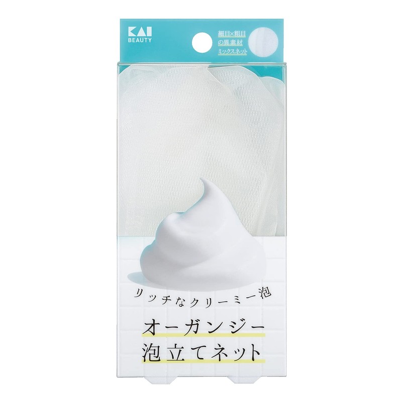Kai Corporation KQ3168 Organza Foaming Net, Face Wash with Ribbon,