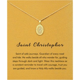 RZKING Saint Christopher Necklace for Women St Christopher Medal Jewelry