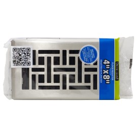 Decor Grates AJH410-C Oriental Floor Register, 4x10 Inches, Chrome