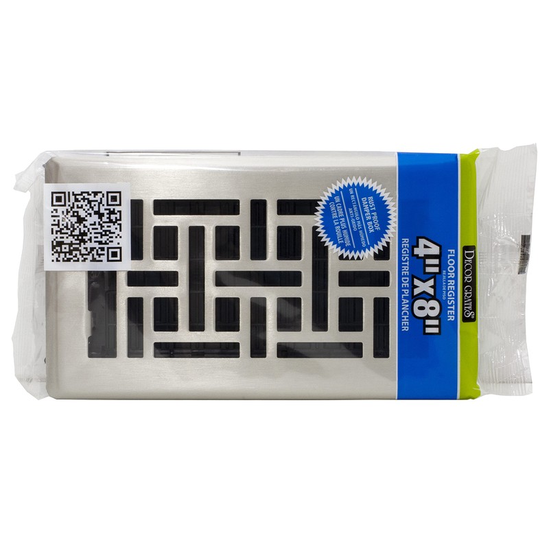 Decor Grates AJH410-C Oriental Floor Register, 4x10 Inches, Chrome