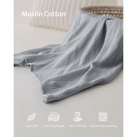 Blissful Diary Muslin Nursing Cover for Breastfeeding, Breathable Breastfeeding Cover up with Arch Neckline for Women, Nursing Apron (Light Grey)