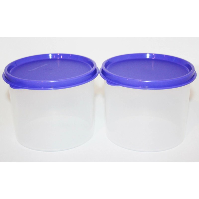 Tupperware Canisters Set of 2 Purple 2.5 Cup Stacking Airtight
