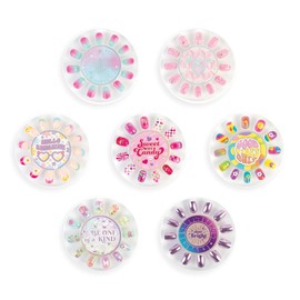 3C4G: Totally Trendy Faux Nail Set - 7 Nail Sets Each w/Unique Colors & Patterns, Adhesive Backs, Three Cheers for Girls, Girls & Tweens Ages 8+