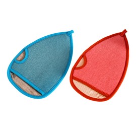 Healeved 2pcs Exfoliating Gloves for Body Body Exfoliating Mitts Wash Cloths Random Color