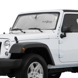 SolarGuard Go Interior Sunshade for Car Windshield, Trail Size - Reflective Car Shades for Windshield, Blocks Damaging UV Rays - Includes 2 Side Window Shades and Storage Pouch - Silver