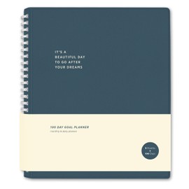 Bright Day Calendars La Lune Undated Goal Journal by Bright Day, Inspirational Appointment Productivity Planner, To Do Habit Tracker Book, Spiral Binding With Cover (8.75'' x 7.25'')