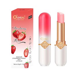 Fruit-flavored color-changing lip balm, moisturizing and moisturizing lip balm, temperature-sensitive temperature-changing jelly lipstick (red)