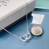 Sterling Silver Interlocking Hearts Necklace for Women, Wife, Girlfriend -