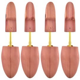 tongzaner Cedar Shoe Tree for Men, Wide Heel Women's Adjustable Shoe Tree, Split Toe Cedar Boot Tree (2-PACK) (L (Fits Shoe Sizes10-11))