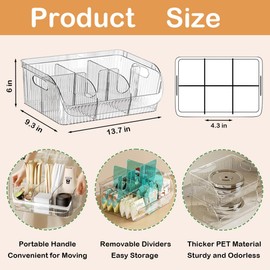 Large Snack Organizer for Countertop, Clear Snack Storage Bin