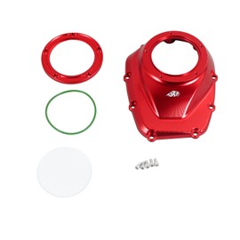 POWER JAMES Aluminum Red Camshaft Cover with Transparent Visible Acrylic Glass Fits Harley Davidson18-24 Softail and 17-23 Touring Models with M8 Engine (Red)