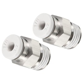TA-VIGOR 2Pcs G1/8 Push to Fit 3mm OD Hose Connect Fittings, Straight Pneumatic Coupling Adapter, Quick Push to Connect Air Line Fittings for Gas Pneumatic Systems and Industrial Applications