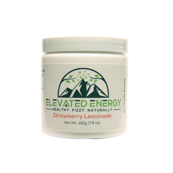 Healthy Energy Drink Powder - Stevia & Natural Caffeine | Elevated Energy Fizzy Drink Mix | Strawberry Lemonade | 30 Servings