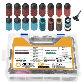 VIGRUE 2 Inch Sanding Discs Set, Die Grinder Pad for Drill Die Grinder Accessories with 1/4" Shank Holder for Grind Polish Burr Finish Rust Paint Removal, Quick Change Discs