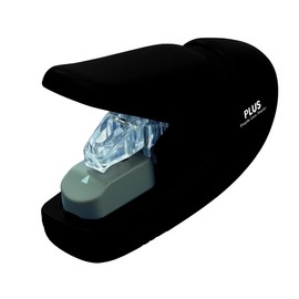 PLUS PLUS, Klammerloser Hefter, Heftleistung 5 Blatt, japanische Hefttechnik, heften ohne Klammern, Paper Clinch, Schwarz