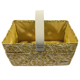 LUKJOJO Floral Diaper Caddy Organizer, Nursery Storage Basket For Baby Essetials, Baby Shower Gifts(Yellow)