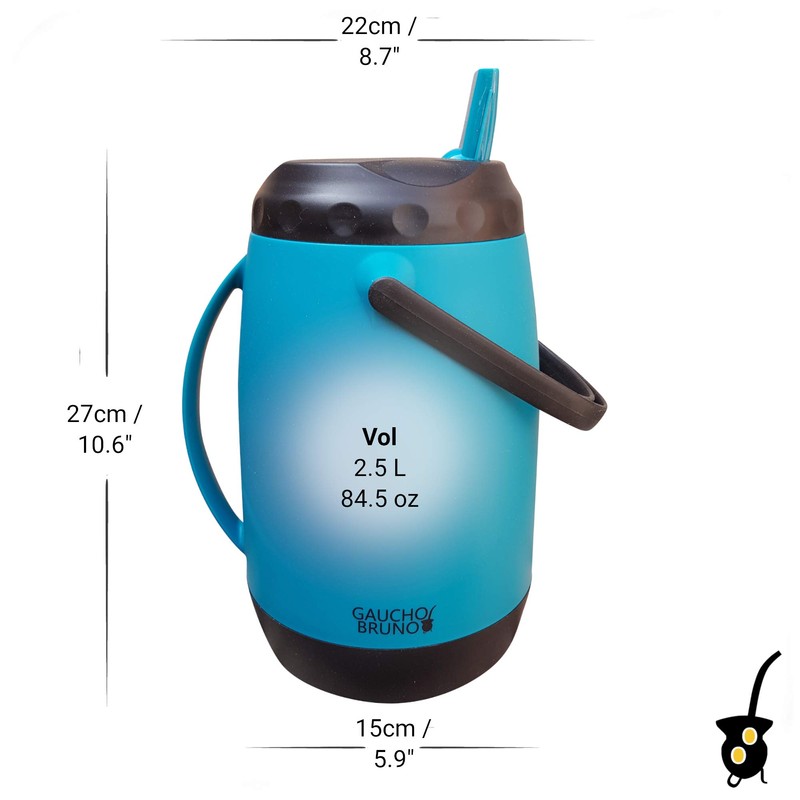 Gaucho Bruno - Large Paraguayan Vacuum Flask, 2.5 litres Blue