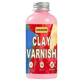 XIXISUSU Air Dry Clay Glaze & Varnish - 2 oz High Gloss Polycrylic Finish with 2 Brushes | Scratch Resistant, Waterproof Sealant | Prevents Cracking for Clay Crafts (2 oz)