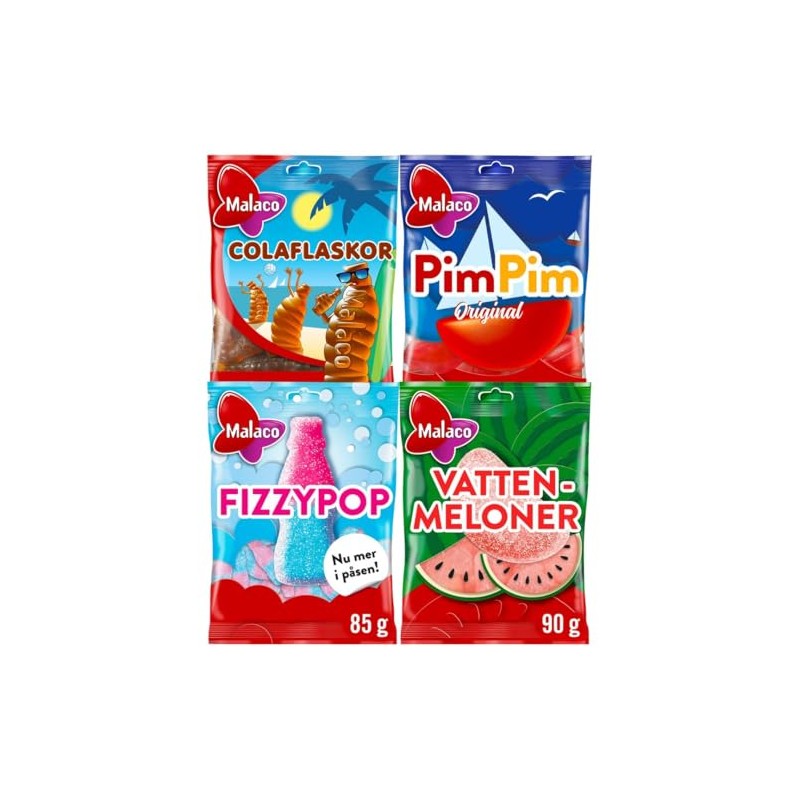 Swedish Gummy Candy Variety Pack by MalacoSE - (1) FizzyPop,